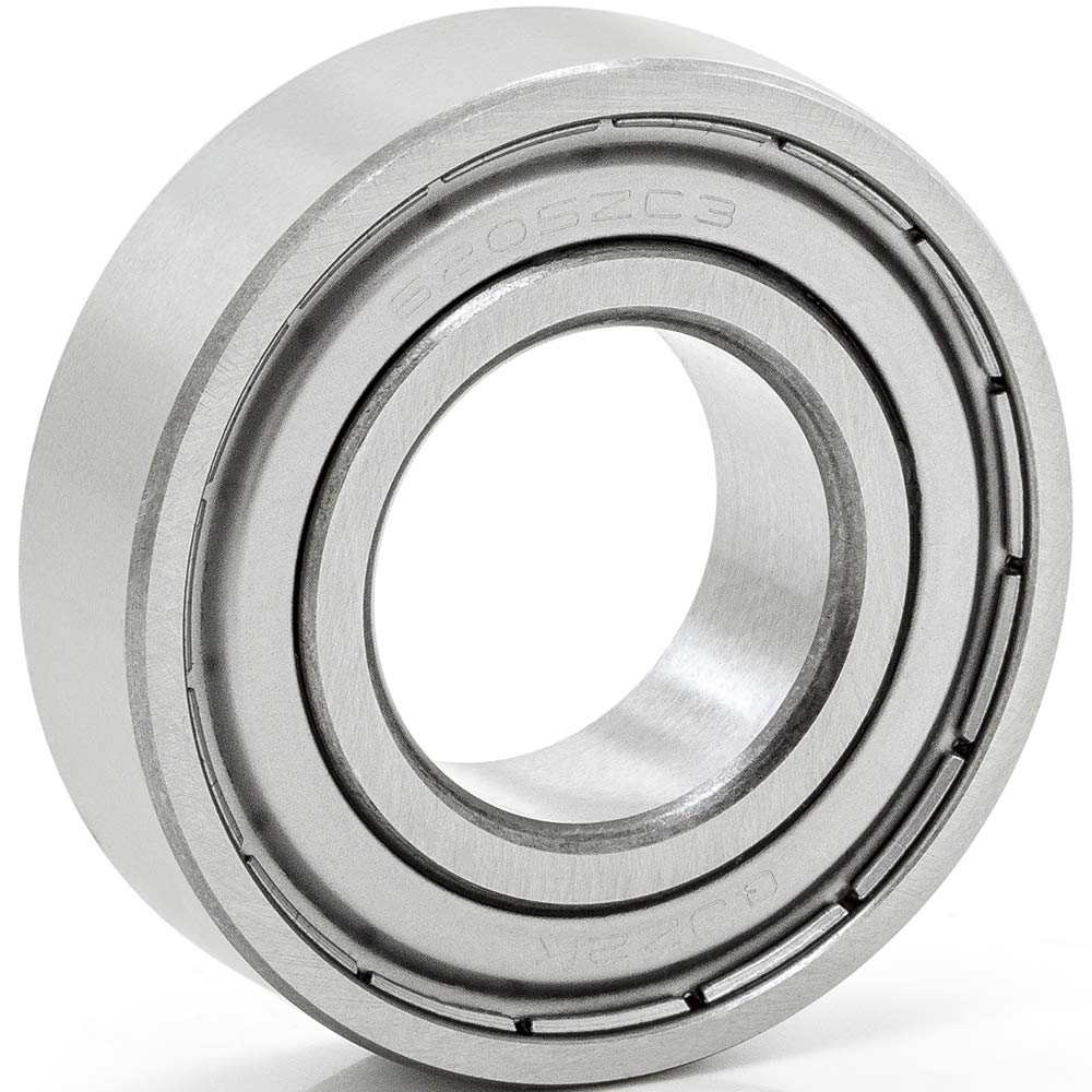 2-Pack 6205-ZZ Deep Groove Radial Ball Bearings 25x52x15mm (IDxODxWidth) Double Metal Shield C3 Clearance - High Speed, Low Noise for Electric Motors, Power Tools, Industrial Machinery & Automotive Applications