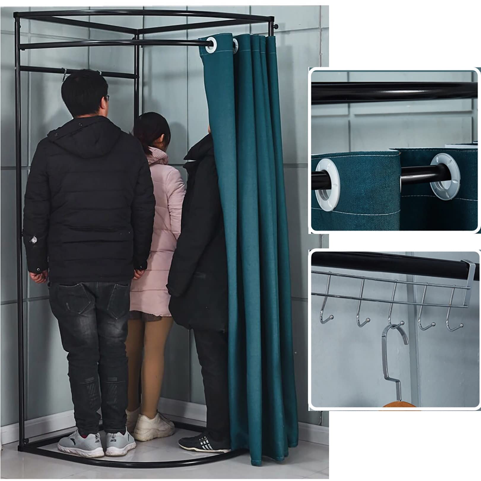 Portable Changing Room with Metal Frame - Privacy Dressing Room for Mall & Office Use, Includes Shading Curtain, Hanging Rod & Hook | Perfect for Retail Stores, Events, and Home Try-Ons