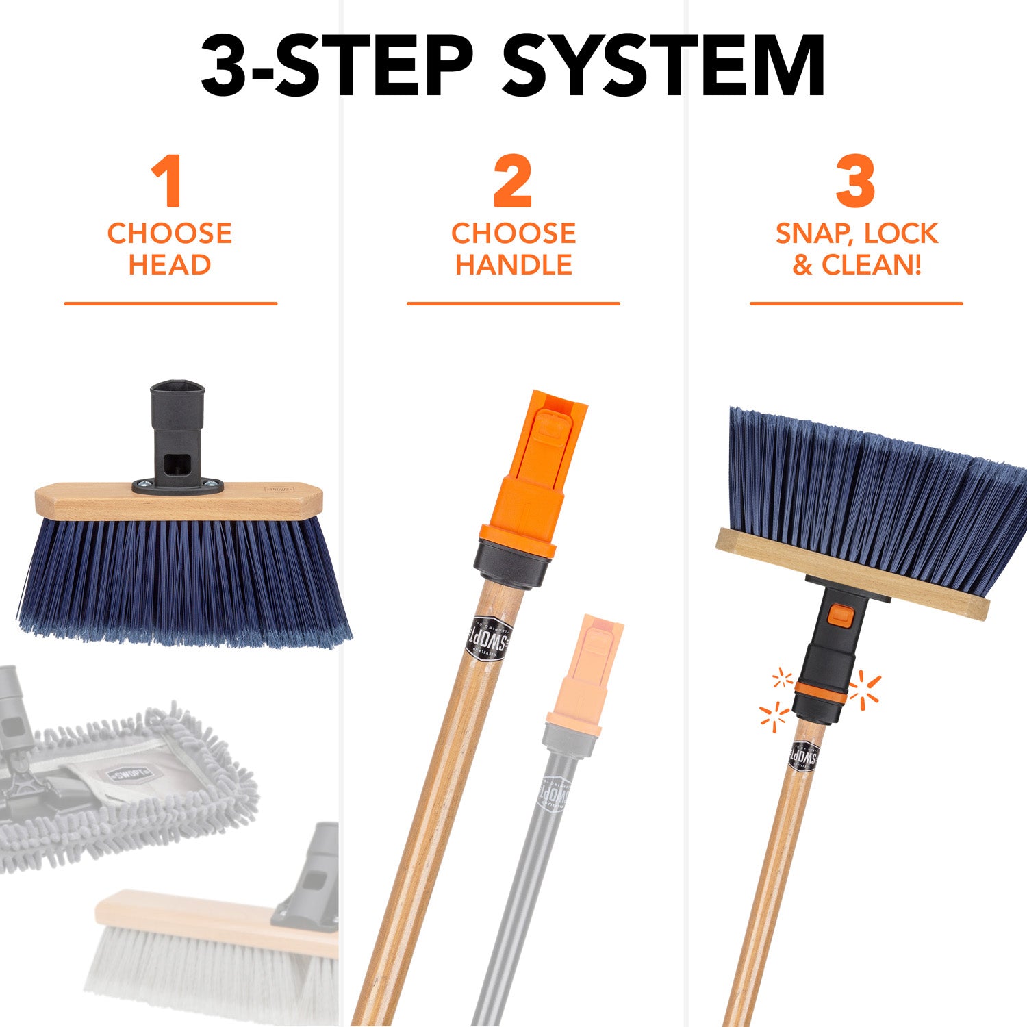 Heavy Duty Multi-Surface Push Broom and Squeegee Combo with Extendable Handle - Perfect for Garage, Driveway, Patio and Outdoor Cleaning