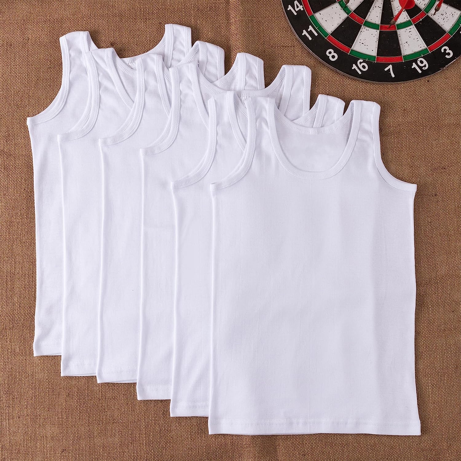 100% Cotton Kids Sleeveless Vest - White Plain Undershirt for Boys & Girls (Pack of 3) | Summer Slim Fit Top for Everyday Wear & Back to School | Sizes 2-13 Years | Perfect for Playtime, School Uniforms & Layering