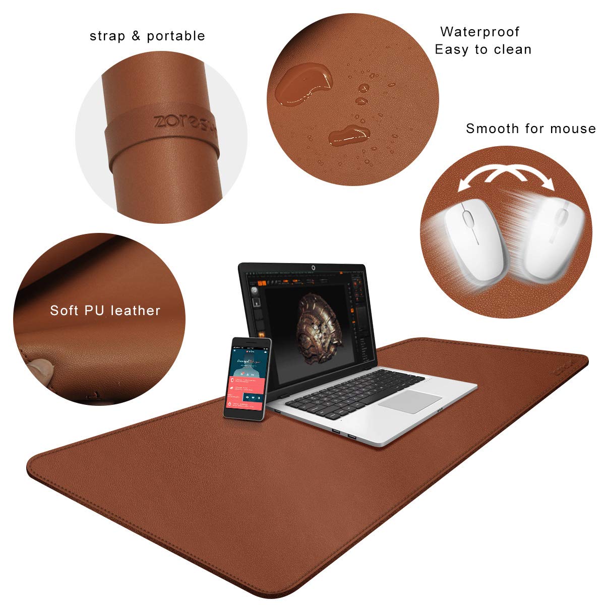 XXL PU Leather Desk Mat 43.3