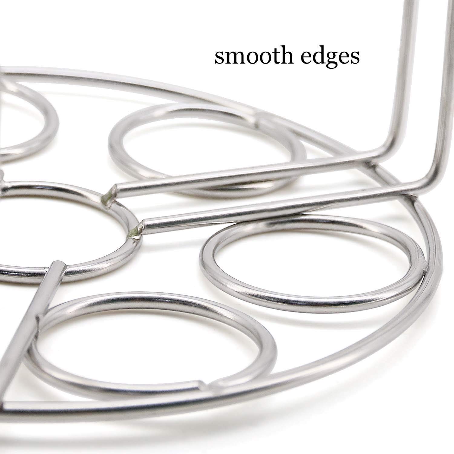 **TOMOTE 2-Pack Stainless Steel Egg Steamer Rack & Trivet for Instant Pot 5/6/8 Qt Pressure Cooker - Stackable 304 Multipurpose Cooling Rack for Eggs, Veggies & Baking - Perfect for Meal Prep & Kitchen Organization**