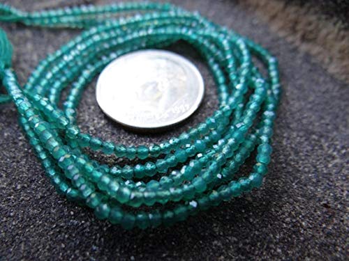 GemAbyss 2mm Micro Faceted Green Onyx Beads - Set of 20 (Code MVG-32452) | Jewelry Making Supplies for Bracelets, Necklaces & DIY Crafts