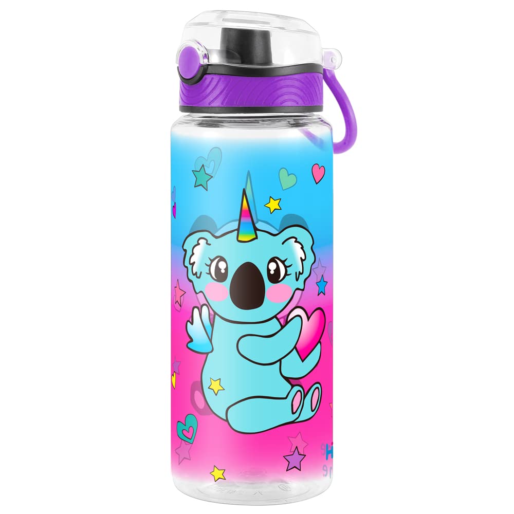 Eco-Friendly 23oz/680ml Cute Koala Water Bottle for Kids & Girls - BPA Free Tritan, Leak Proof, Easy to Clean with Carry Handle - Perfect for School, Outdoor Activities & Travel