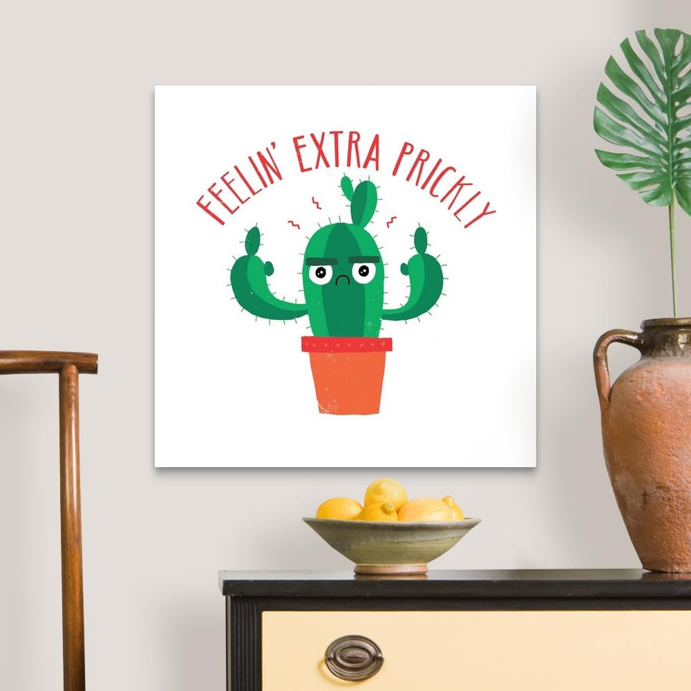 Extra Prickly Canvas Wall Art Print by Michael Buxton - 24x24 Inch Contemporary Home Decor Artwork - Perfect for Living Room, Bedroom & Office Wall Decor