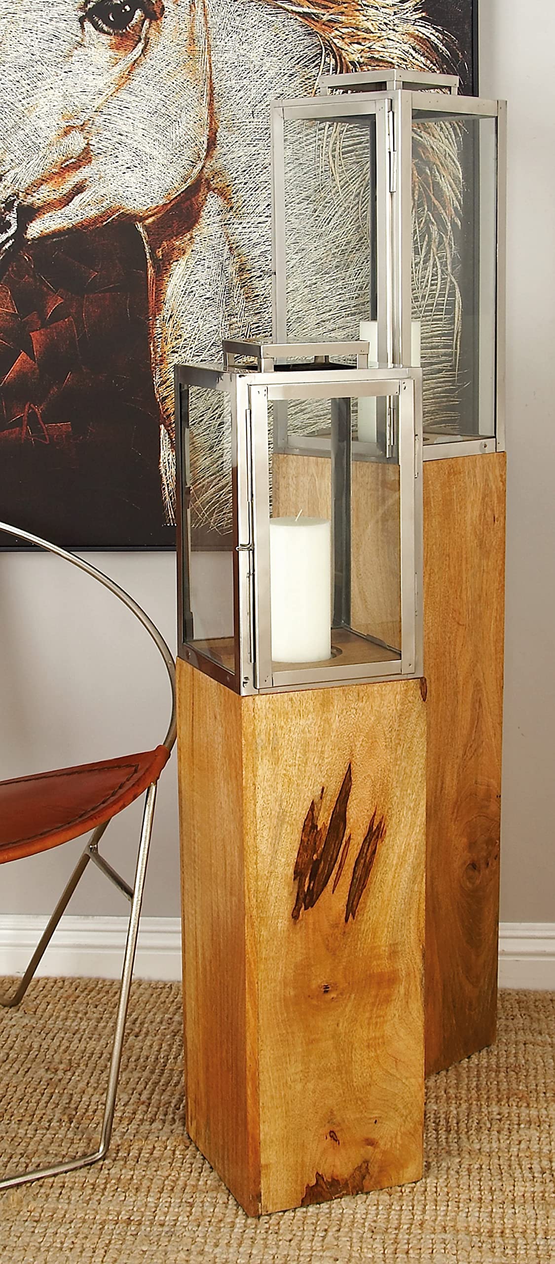 Handmade Mango Wood Candle Lantern - 9