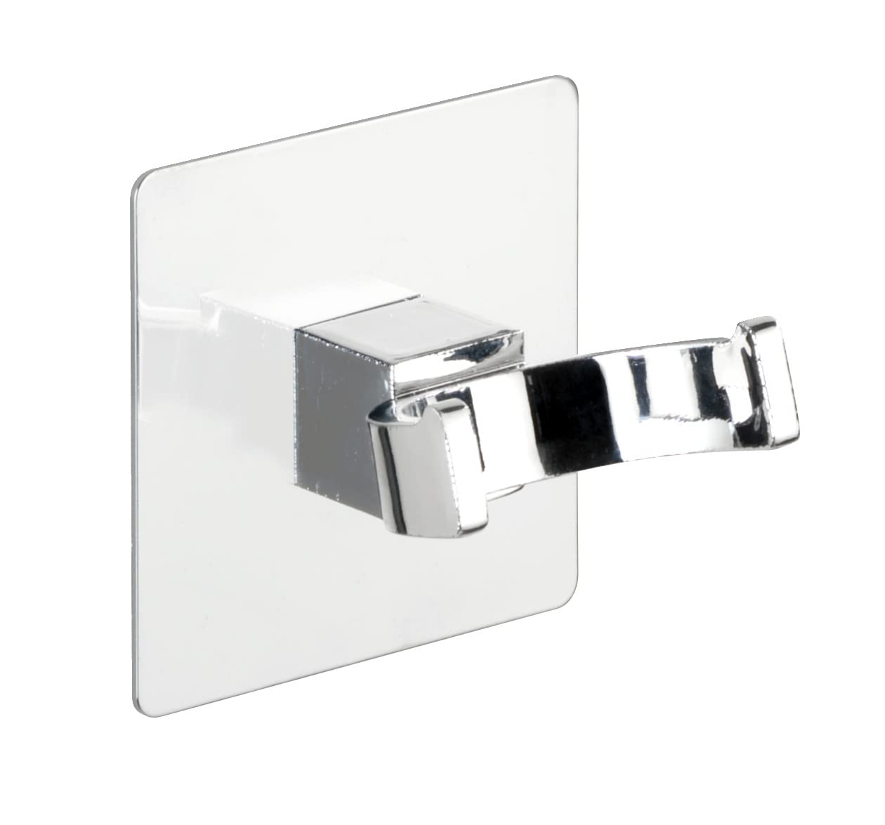 Wenko Turbo-Loc® Quadro Stainless Steel Shower Squeegee - No Drill Bathroom Window Cleaner, Rustproof Chrome Finish (23 x 17.5 x 5 cm) - Perfect for Glass Doors, Tiles & Mirrors