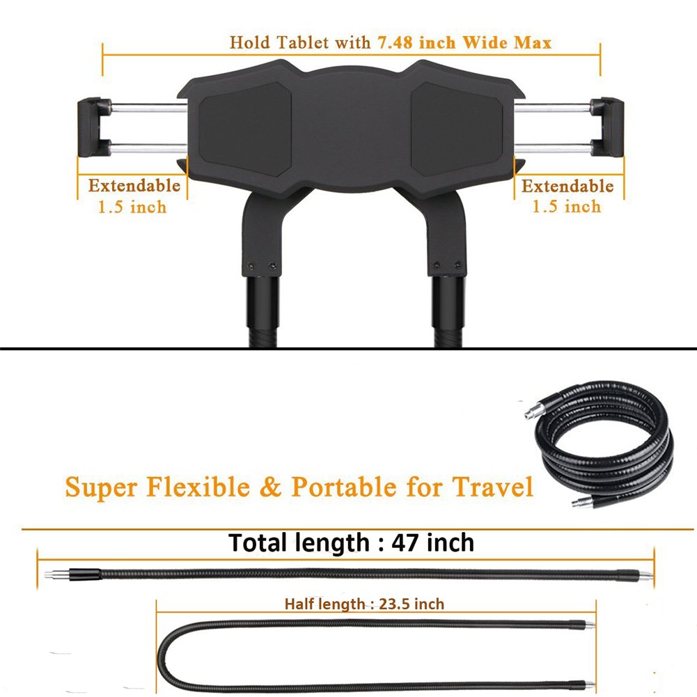 Hands-Free Phone Holder - Adjustable Gooseneck Mount for iPhone, Samsung, iPad - Perfect for Bed, Office & Travel