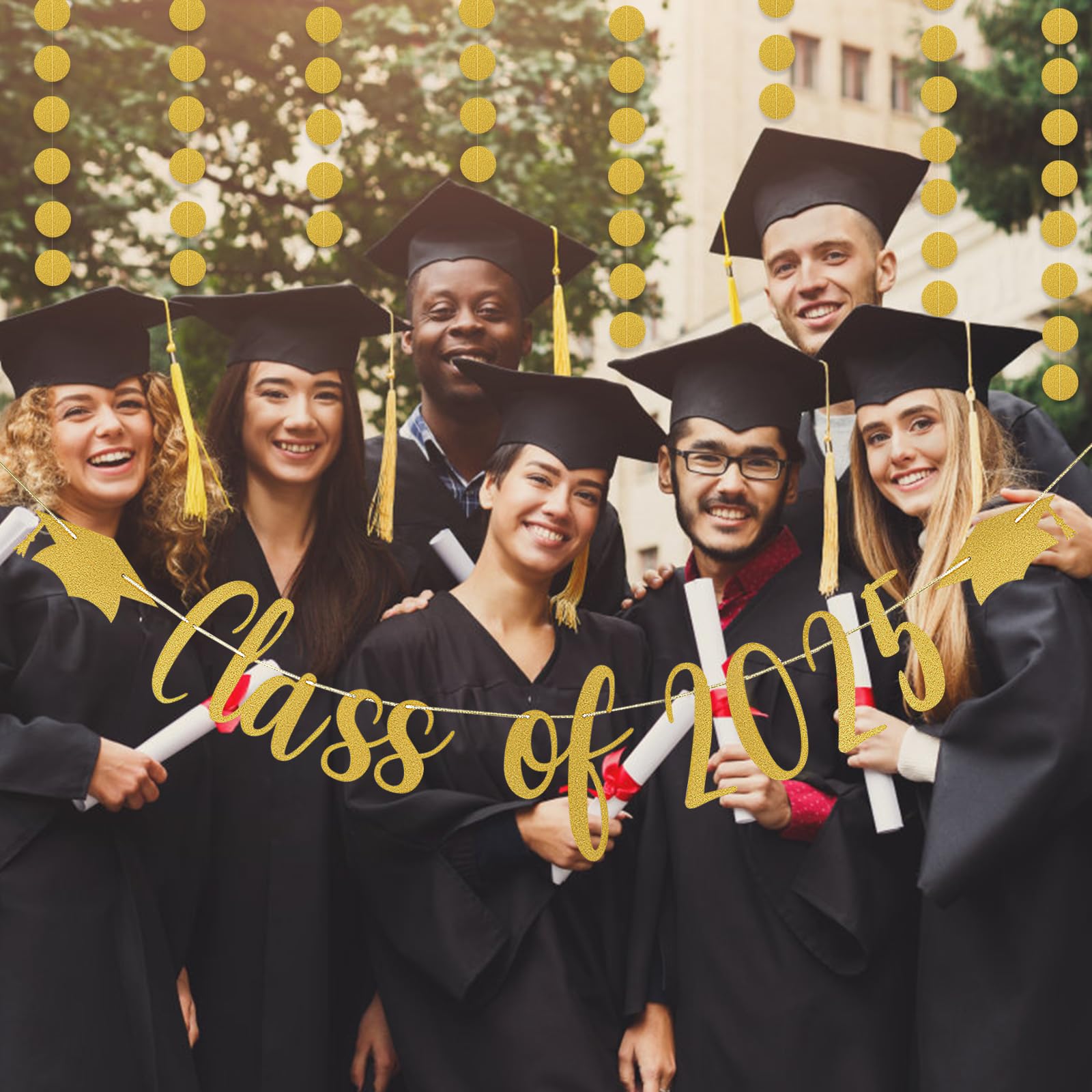 Class of 2025 Graduation Banner - Gold Foil Decorations for 2025 Grad Party | Perfect for High School & College Graduation Celebrations, Photo Backdrops & Wall Decor