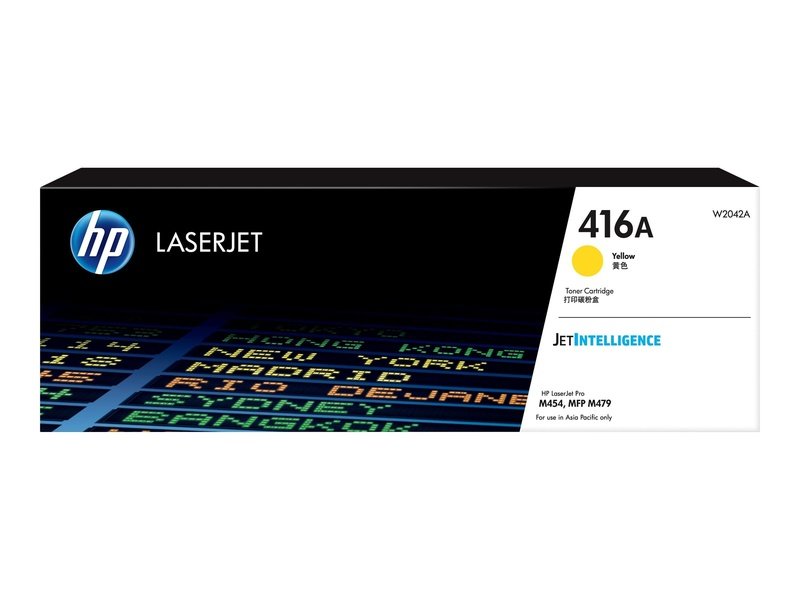 Original HP 416A Yellow Toner Cartridge - Compatible with HP M454, M479, M455, M480 Laser Printers - High Yield Printing for Office & Home Use