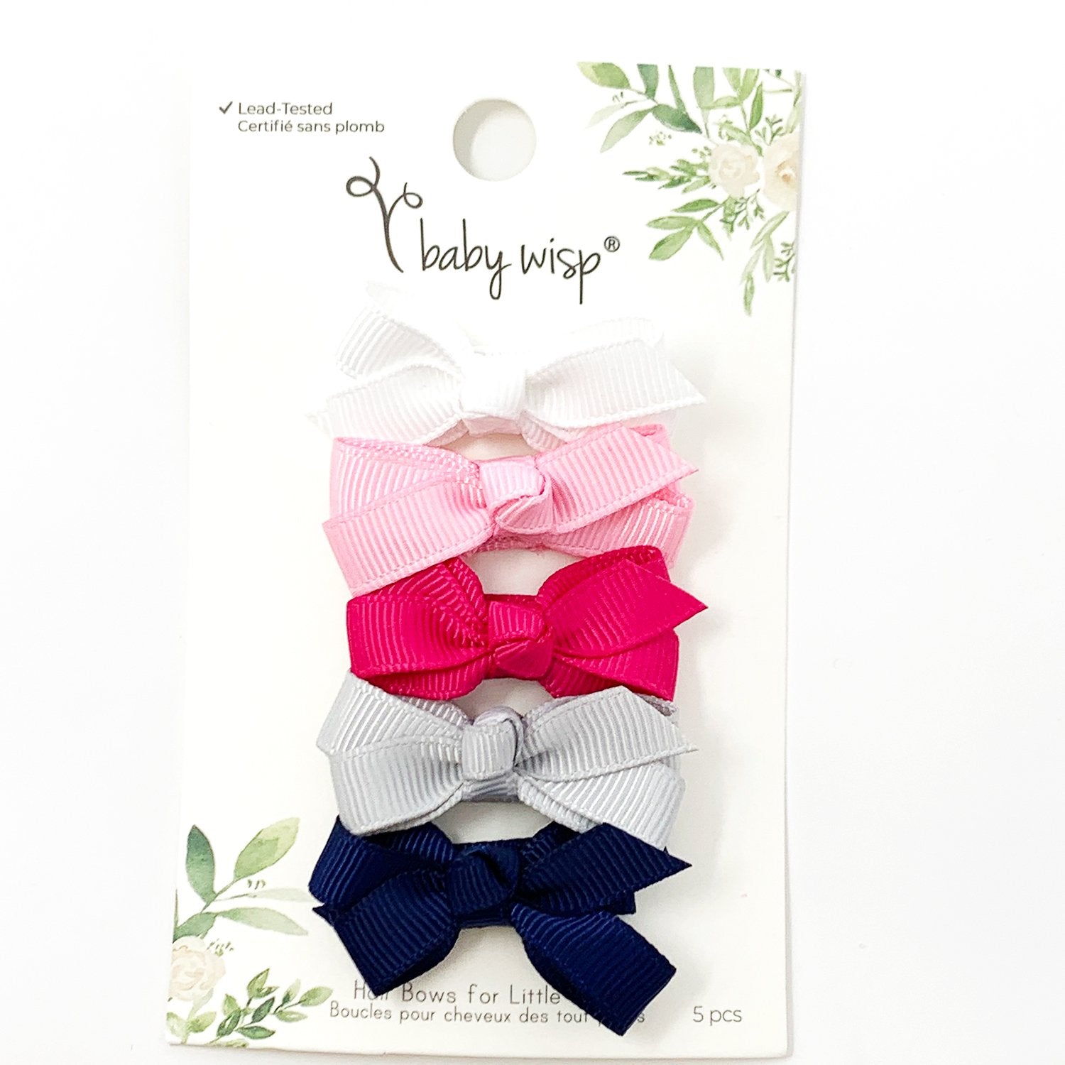 Chelsea Bow Snap Hair Clips for Girls - Set of 5 | Cute Hair Accessories for School, Parties & Everyday Style