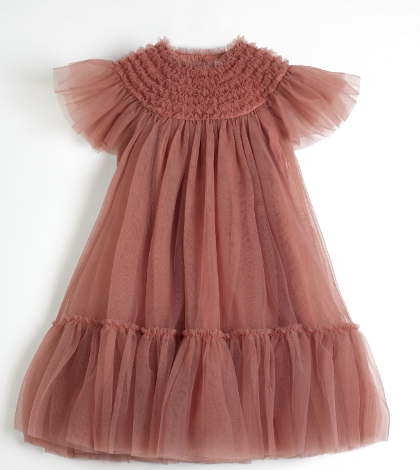 CERA UNA VOLTA CARLA Dress for Girls (Ages 2-12 Years) - Elegant Floral Party Dress for Special Occasions, Birthday & Holiday Events