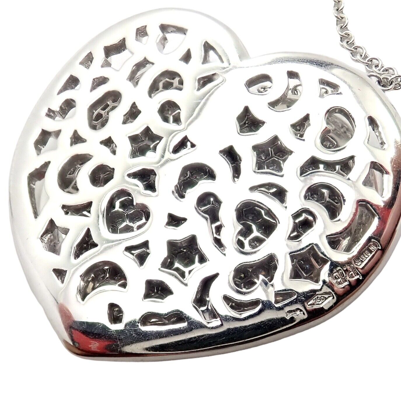 Authentic Pasquale Bruni 18k White Gold 2.02ct Pave Diamond Heart Necklace - Luxury Valentine's Gift for Her, Anniversary Jewelry & Romantic Occasion Present
