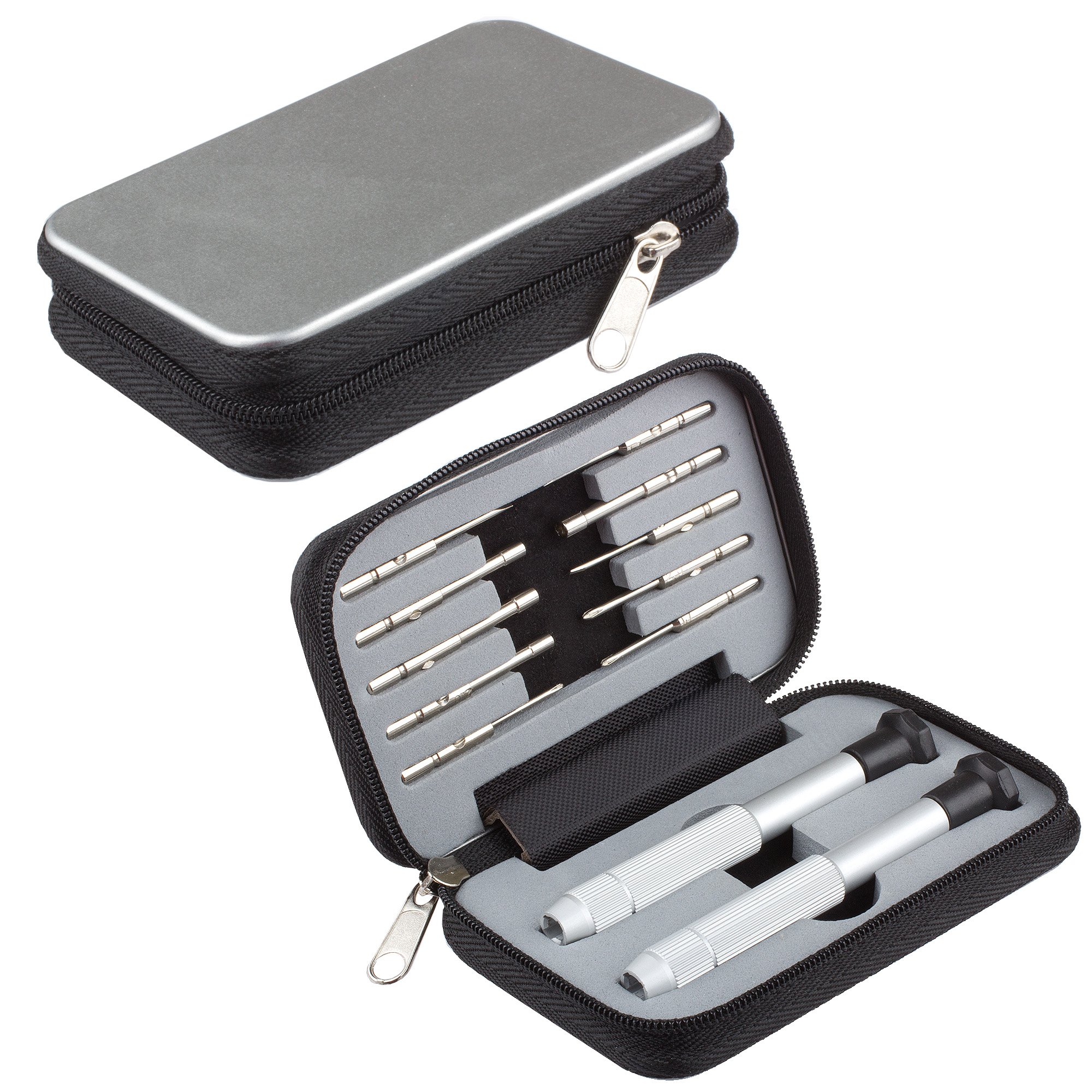 10-in-1 Aluminum Multi-Tool Screwdriver Set for iPhone, Laptop, Smartphone & Electronics Repair - Compact EDC Wallet Tool Kit (Black) - Perfect for DIY Fixes, Travel & Emergency Repairs