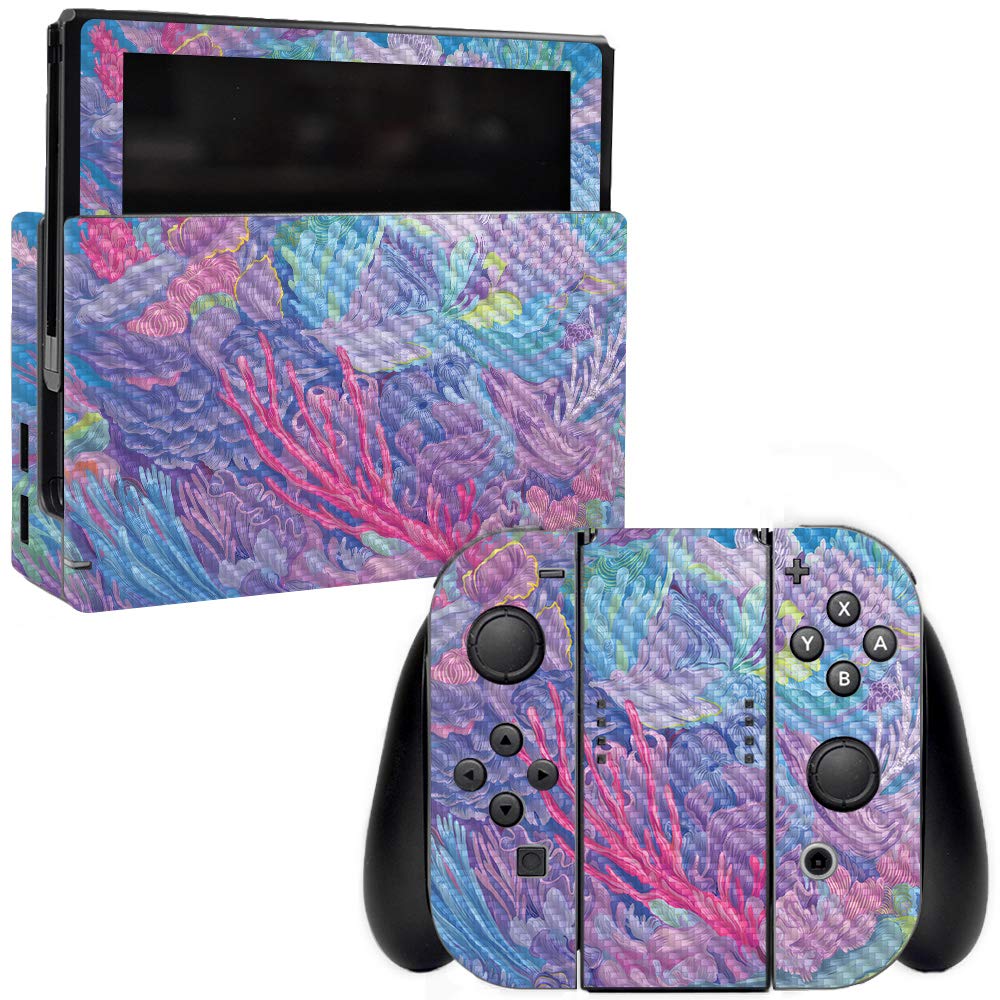 Premium Carbon Fiber Skin for Nintendo Switch - Dreamy Reef Design | Protective & Durable Textured Cover | Easy to Apply & Remove | Made in USA | Perfect for Gaming, Travel & Home Entertainment
