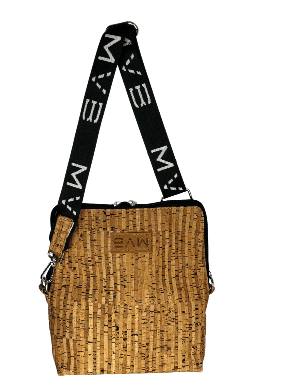 Vegan Crossbody Bag for Women - Summer Canvas & Cork Flop Bag | Soft Natural Material | Perfect for Beach, Travel & Everyday Use
