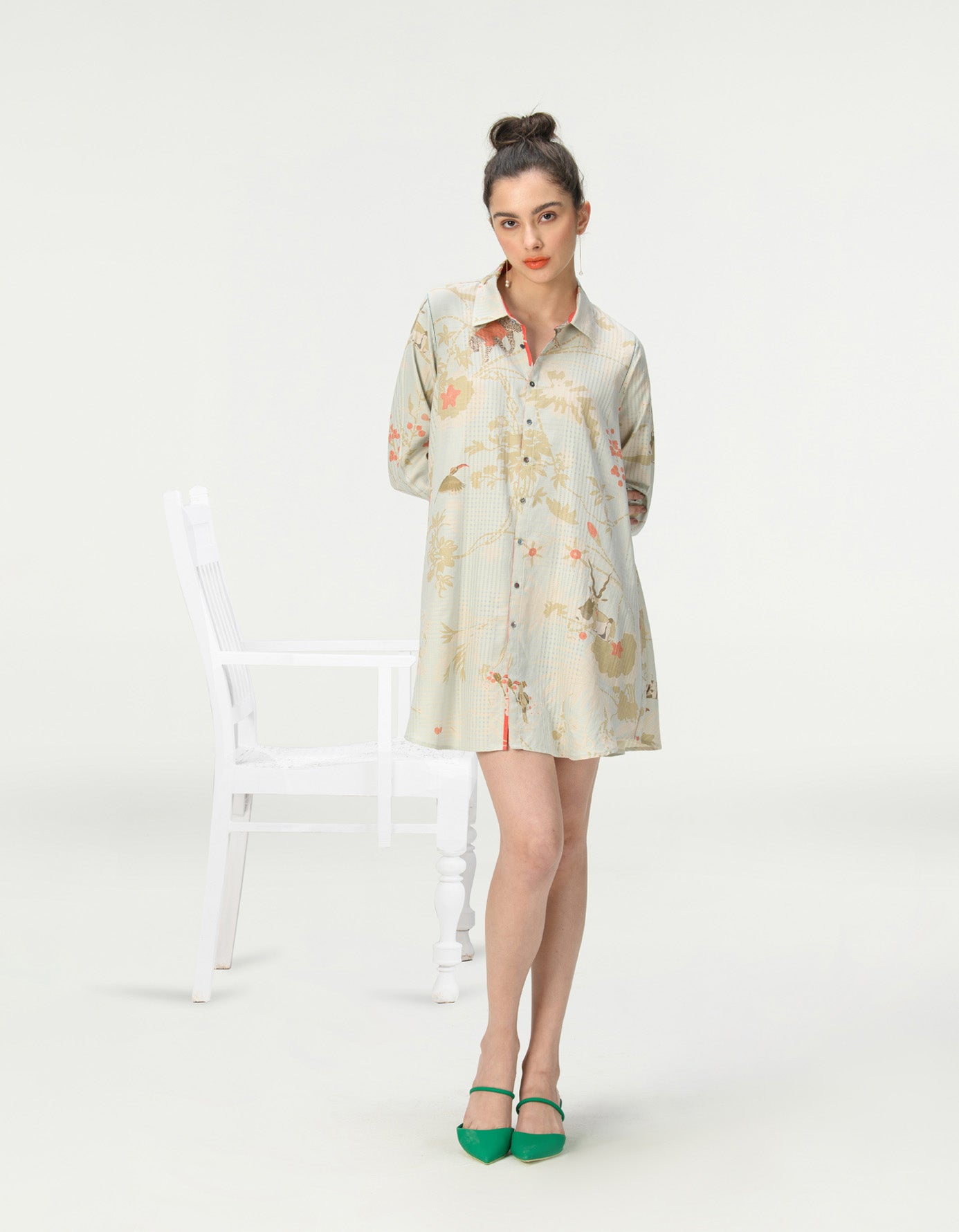 Oversized Cotton Silk Check Shirt in Ice Blue - Perfect for Casual Outfits, Layering & Boho Style