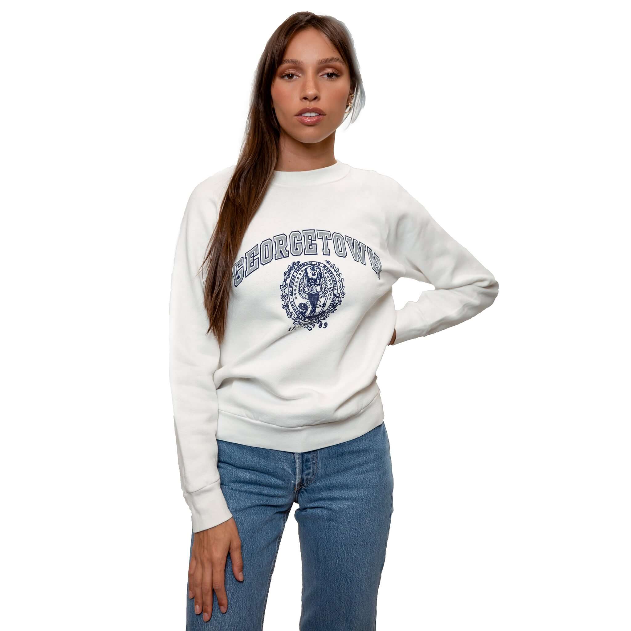 Vintage Champion Georgetown University Sweatshirt 1980s 1990s Medium Size Made in USA - Perfect for College Fans, Retro Fashion & Casual Wear