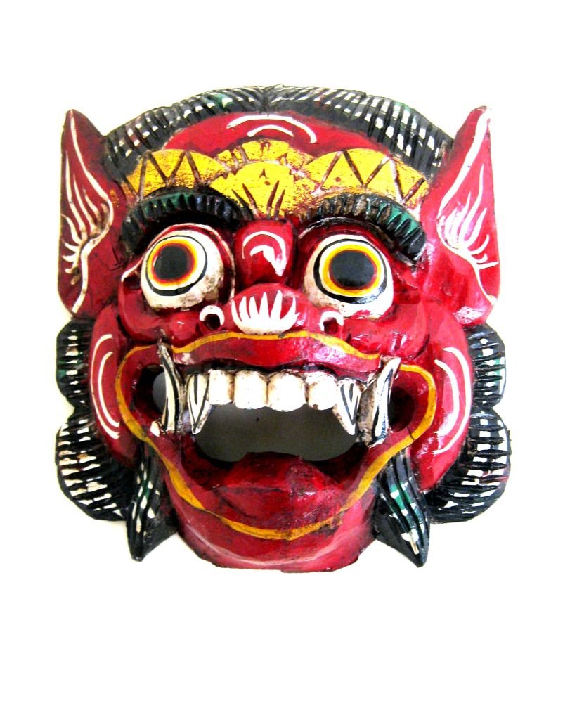 OMA® Barong Mask - Handcrafted African Bali Protection Mask Statue for Good Luck & Fortune | Federal Trademark Logo | Home Decor, Wall Art & Spiritual Gift