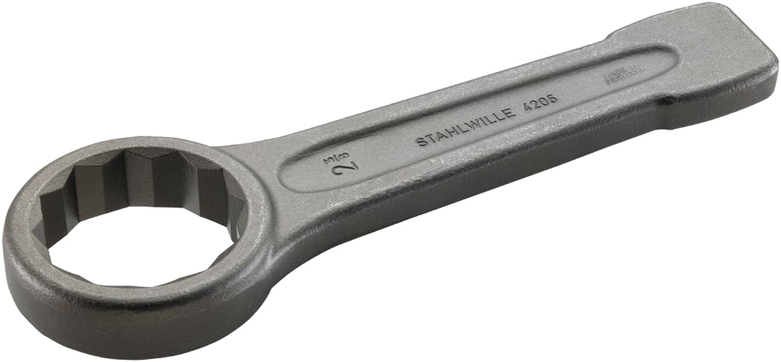 Stahlwille 42050060 60mm Striking Face Ring Spanner Wrench - High-Quality Special Steel with Grey Matte Finish - Perfect for Tight Spaces & Hammer Use - 270mm Length - Ideal for Automotive, Machinery & Industrial Repairs