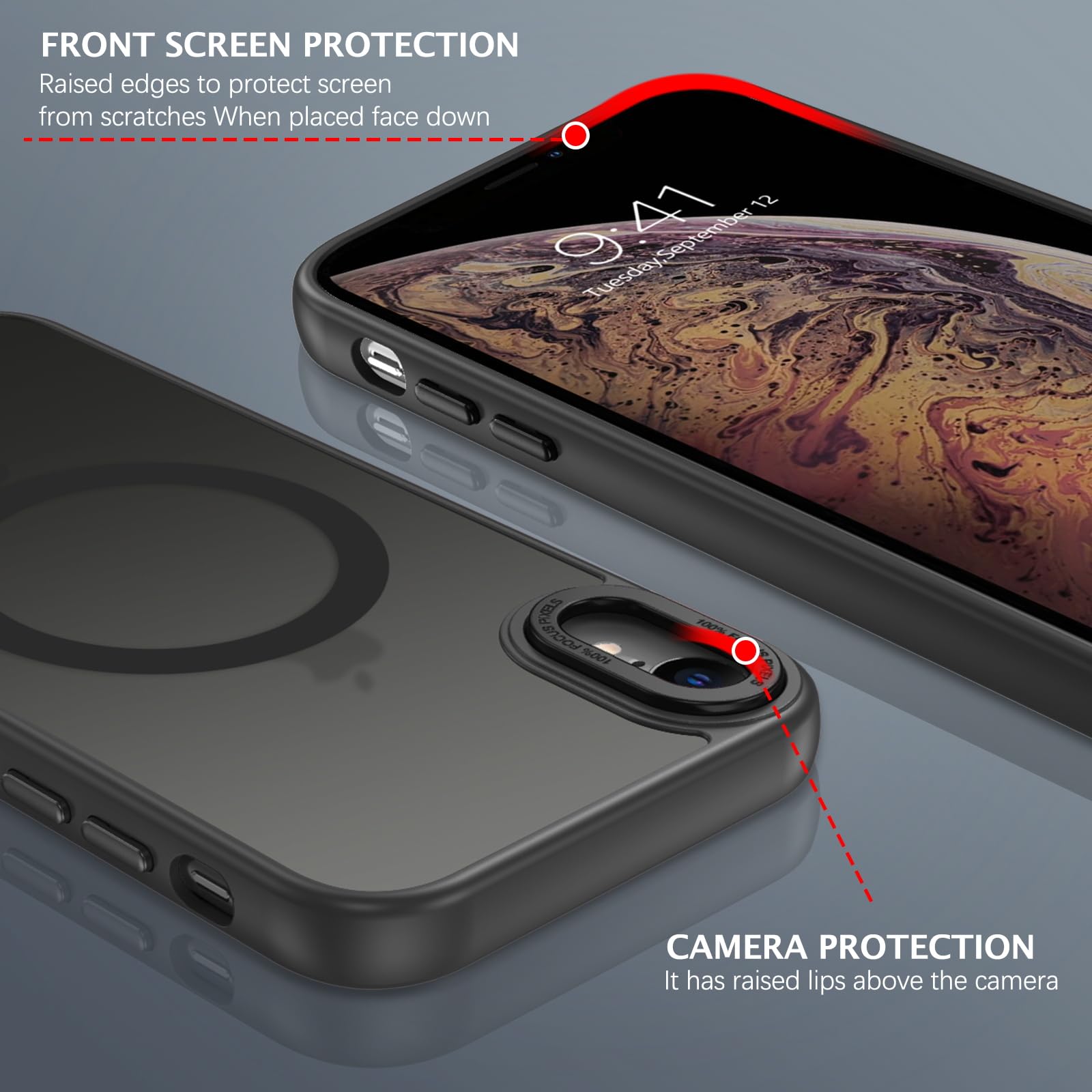 Magnetic iPhone X/Xs Case [Magsafe Compatible] - Slim Translucent Matte Shockproof Protective Cover for iPhone X (2017) & iPhone Xs (2018) 5.8