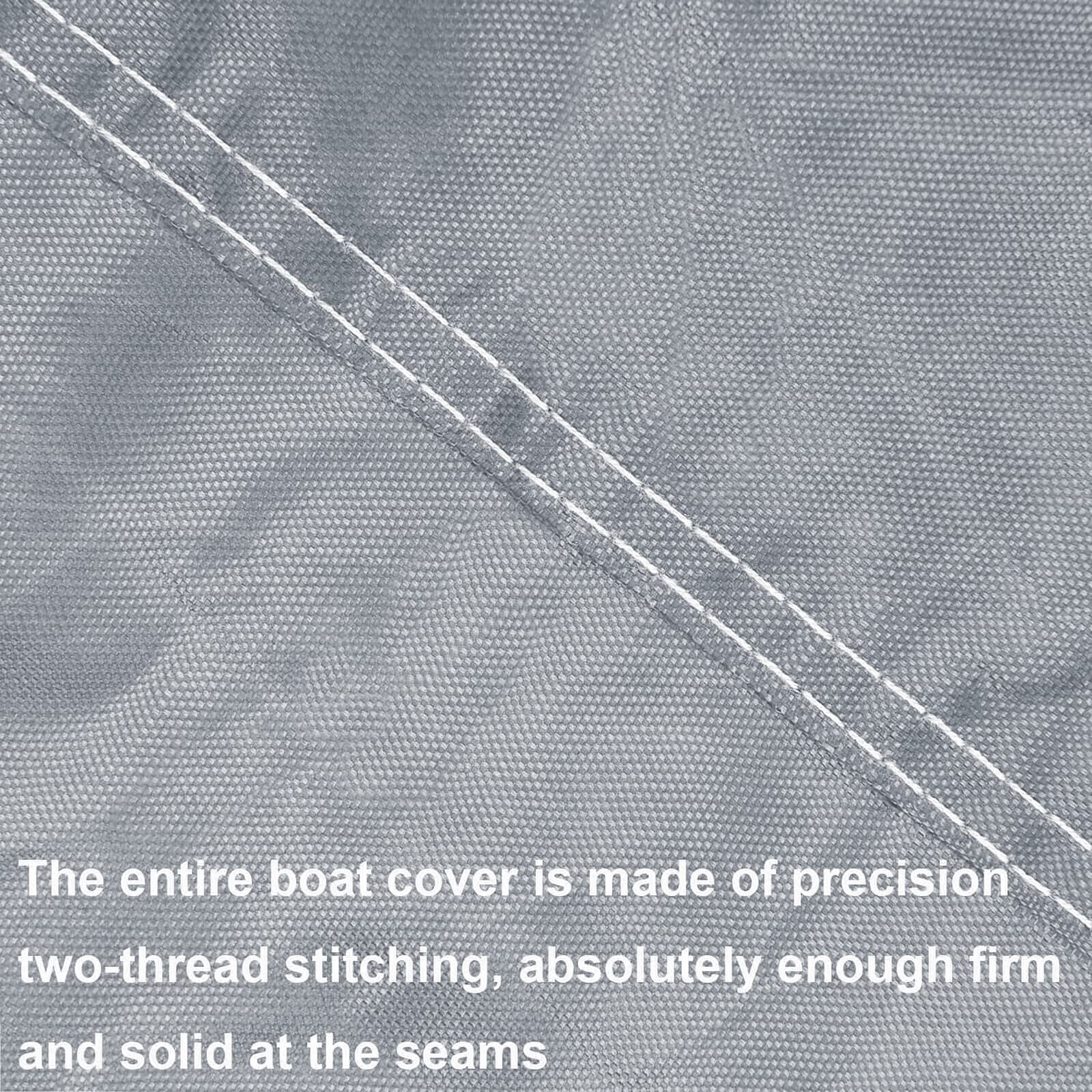 RTMX&kk 210D Oxford Fabric Waterproof UV Resistant Boat Cover - Trailerable Jumbo Size for 19ft~21ft Boats with T-Top/Hard Top (Gray) | Perfect for Outdoor Storage, Mooring & Trailering Protection