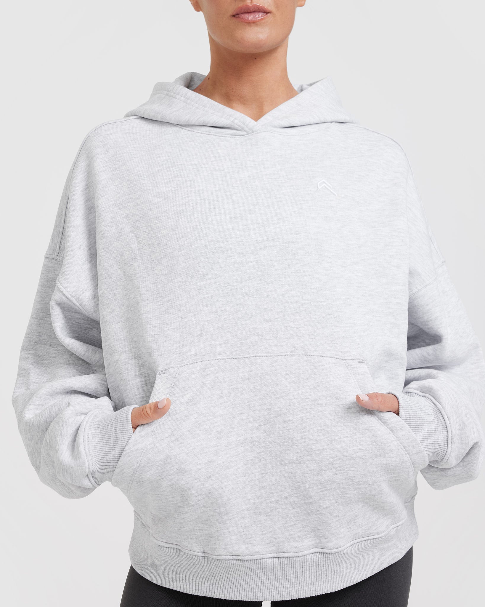 All Day Oversized Hoodie for Women & Men | Light Grey Marl | Cozy Loungewear for Home, Travel & Casual Outings