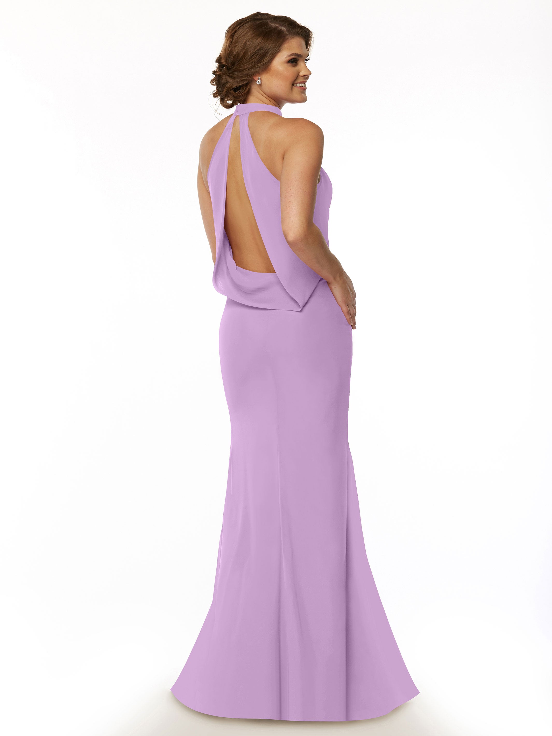 Elegant Mermaid Bridesmaid Dress with Halter Neckline - Perfect for Beach Weddings, Formal Events & Special Occasions | Style 80068