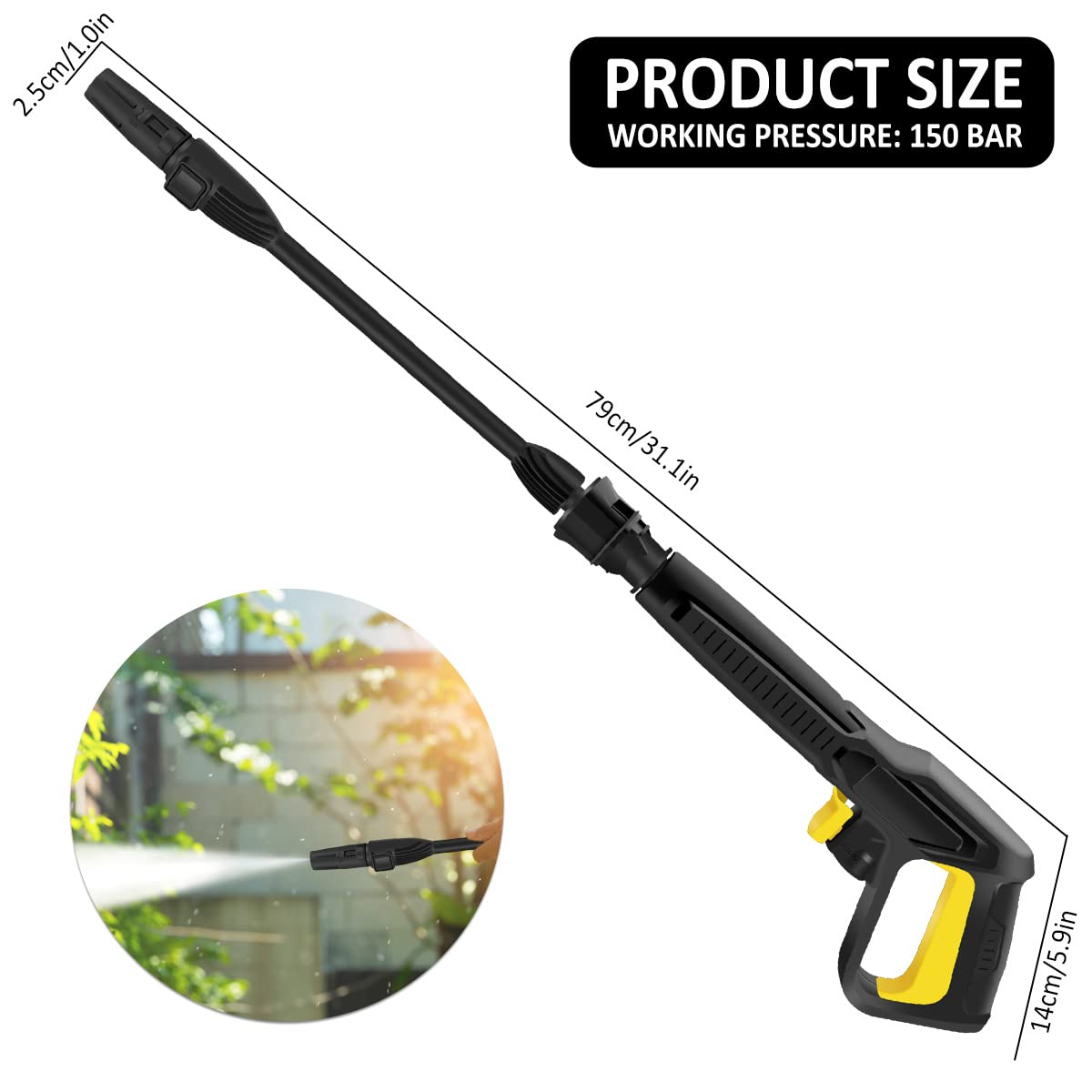 Professional Pressure Washer with Adjustable Nozzle - High Power Car & Wall Cleaning Sprayer for K2 K3 K4 K5 K6 K7 - Perfect for Driveway, Patio, and Vehicle Detailing
