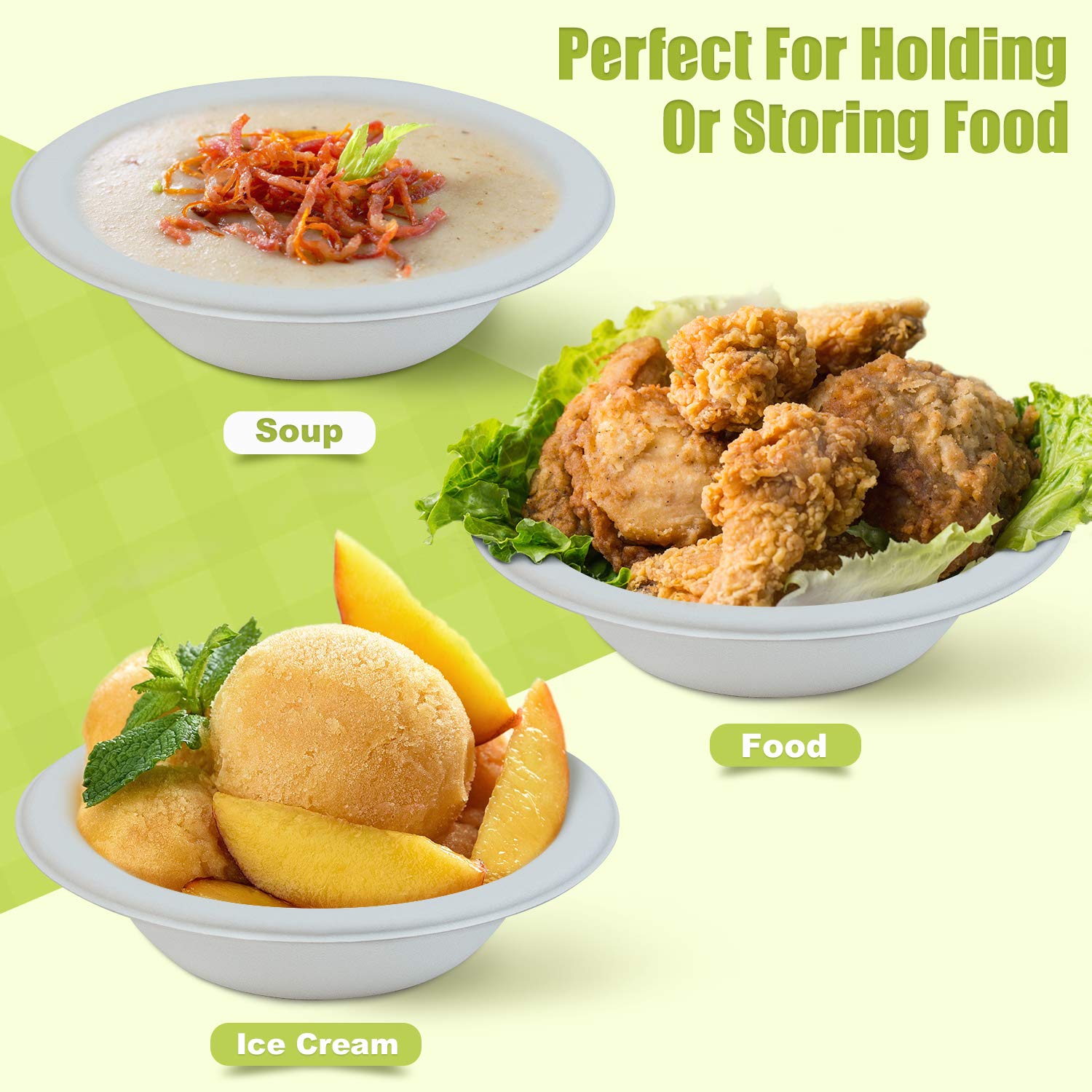 12 oz Compostable Bowls (1000 Count) - Eco-Friendly Disposable Tableware Made from Natural Sugarcane Fiber - Perfect for Parties, Picnics & Everyday Use