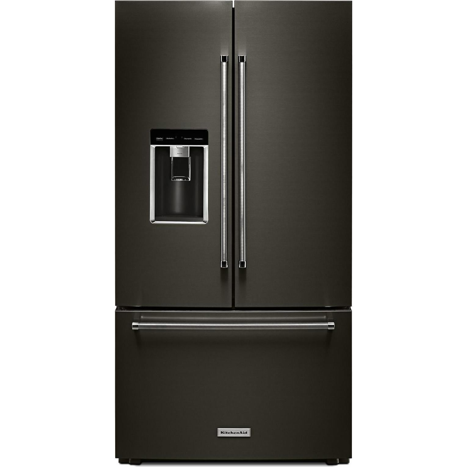 KitchenAid 36-Inch Counter-Depth French Door Refrigerator with Ice and Water Dispenser - 23.8 cu. ft. Stainless Steel KRFC704FBS - Perfect for Modern Kitchens and Entertaining