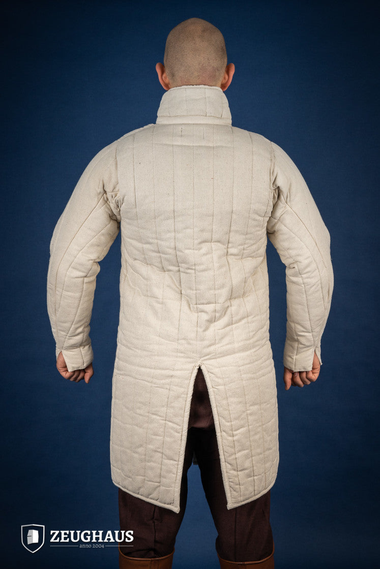 Medieval Front Buckled Gambeson Cream - Lightweight Armor for LARP, Cosplay & Renaissance Fairs | B-Stock Discount