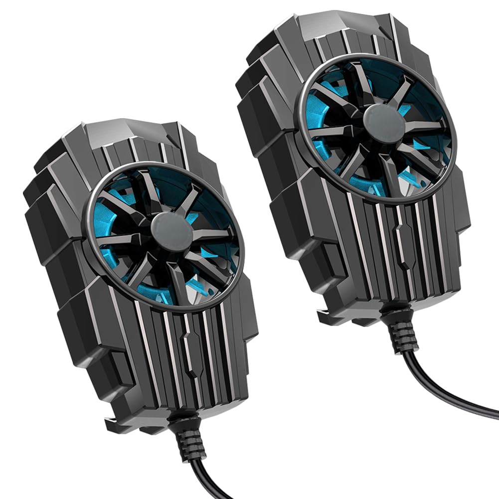 2 PCS Universal Phone Cooler for Gaming - Portable Smartphone Cooling Fan with Radiator, Prevent Overheating for iPhone, Android | Perfect for Gaming, Streaming & Long Usage