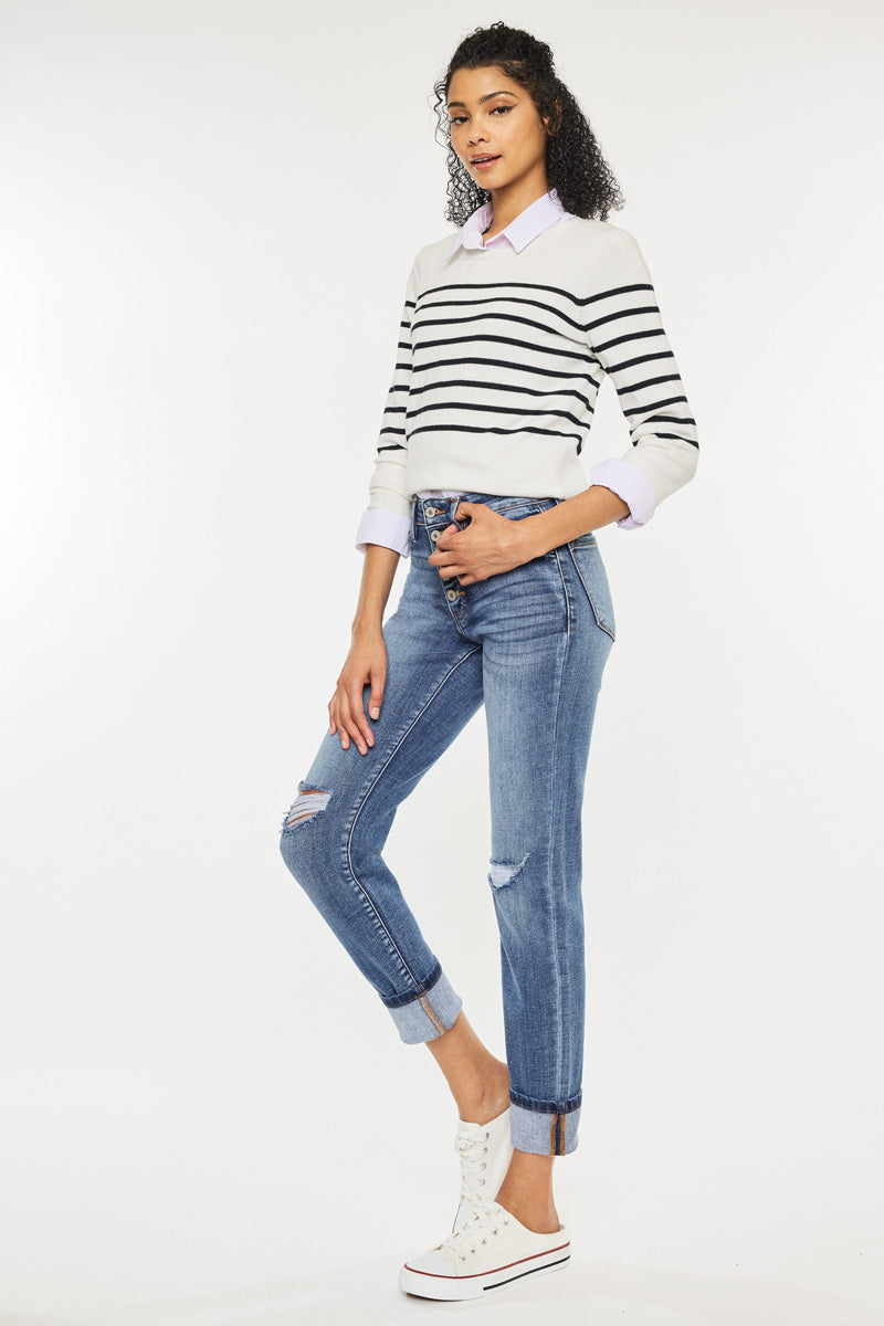 Emmett High Rise Skinny Straight Leg Jeans for Women - Stretch Denim Pants, Comfortable & Flattering Fit - Perfect for Casual Wear, Office & Night Out