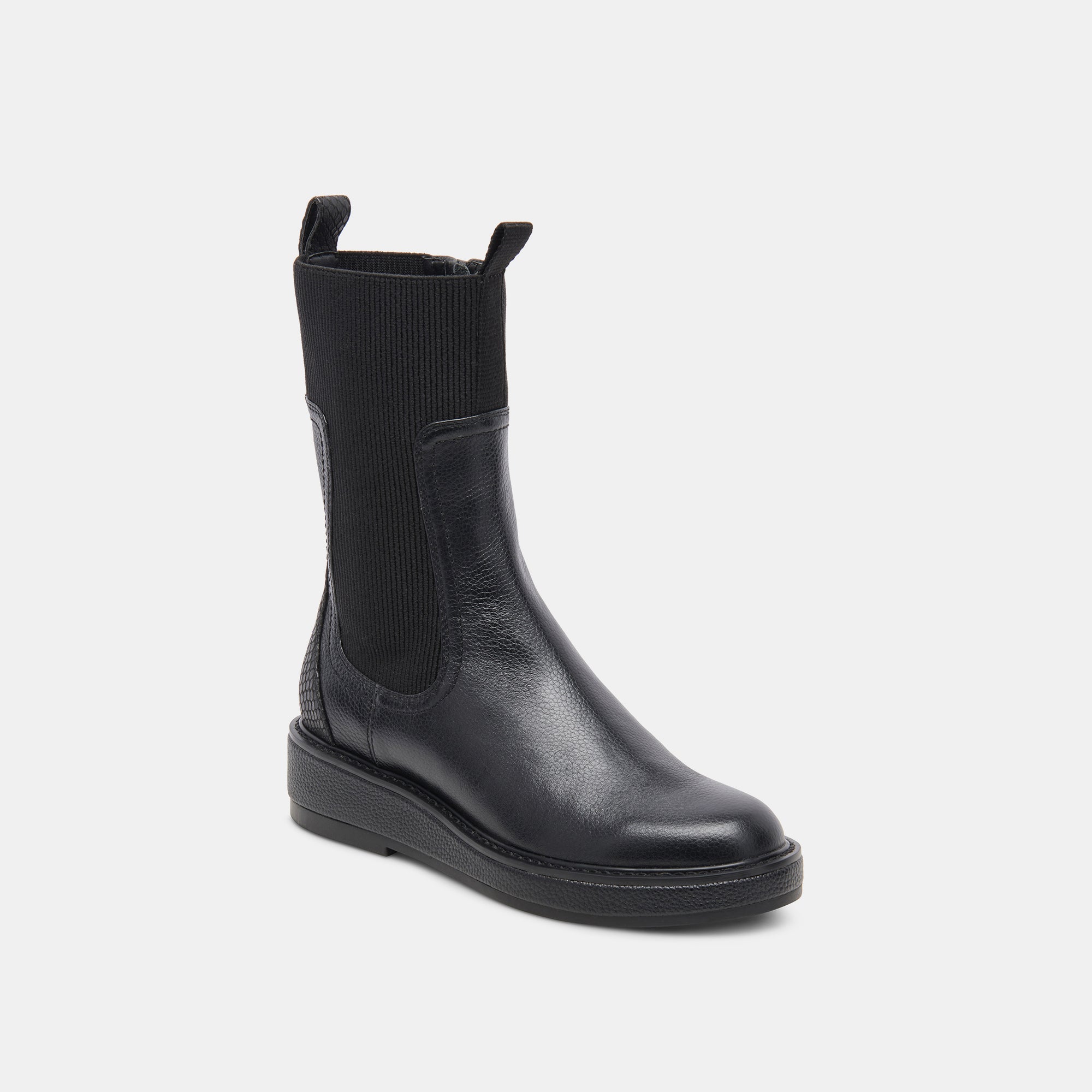 ELYSE H2O Black Leather Waterproof Boots for Women - Fashionable Rain & Snow Boots for Outdoor Activities, Commuting and Winter Wear