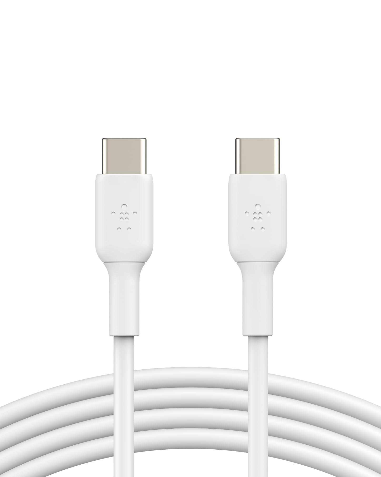 Belkin USB-C to USB-C Fast Charging Cable 6.6ft (2M) - Compatible with iPhone 16 Series, Galaxy S24/S23, iPad Pro, Pixel & More - High-Speed Data Sync & Fast Charging for Home, Office & Carplay - White