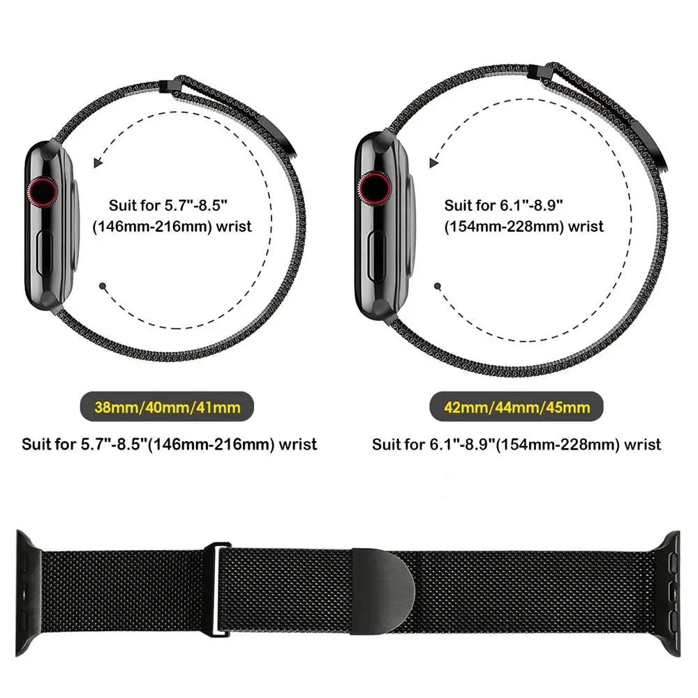 Upgraded Milan Loop Stainless Steel Watch Band - Premium Replacement Strap for Apple Watch, Fitbit & More | Perfect for Workouts, Office & Everyday Wear