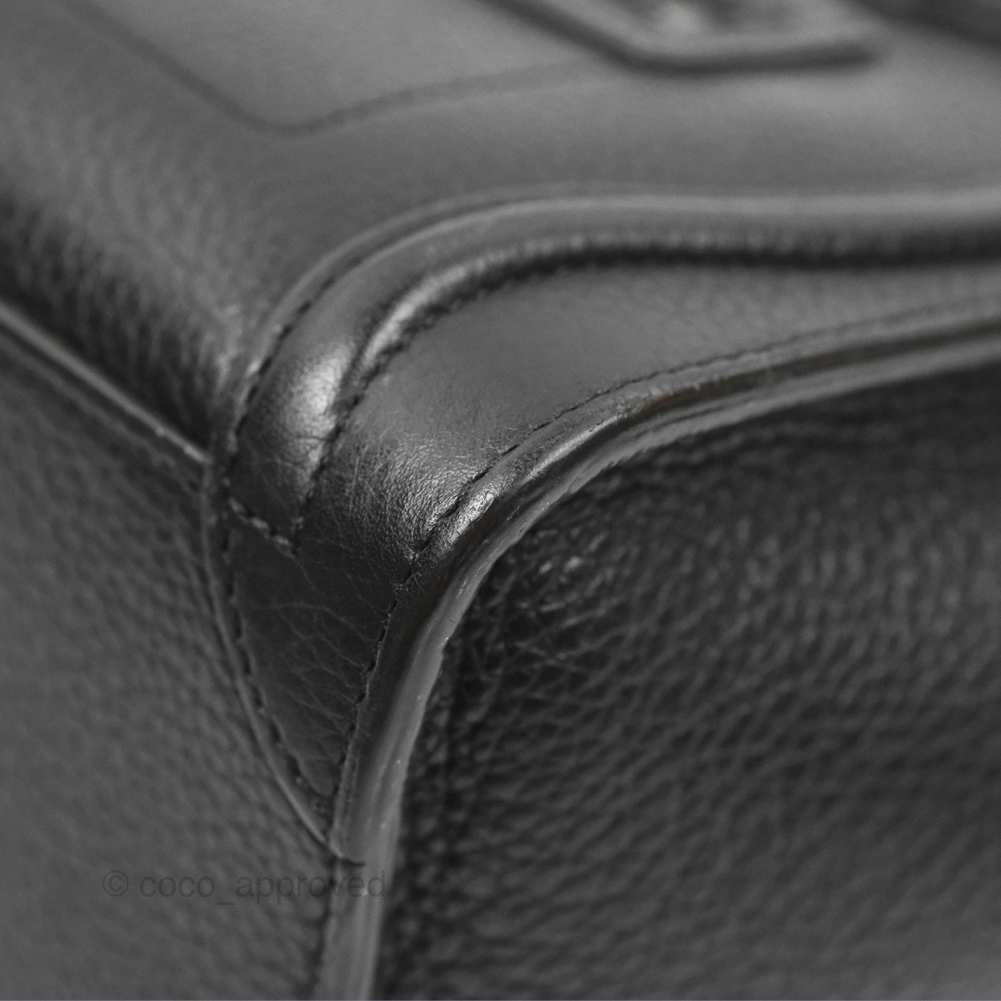 Celine Nano Luggage Bag in Black Drummed Calfskin Leather - Perfect for Work, Travel & Everyday Luxury Handbag