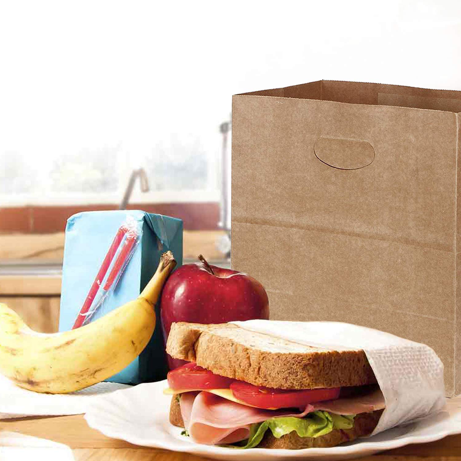 30 Pcs Kraft Paper Bags 11x6x11 Inches - Eco-Friendly Brown Paper Gift Bags with Die-Cut Handles Bulk - Multipurpose Tote Bags for Party Favors, Grocery Shopping, Takeout & Retail Packaging - Perfect for Weddings, Birthdays, Stores & Restaurants