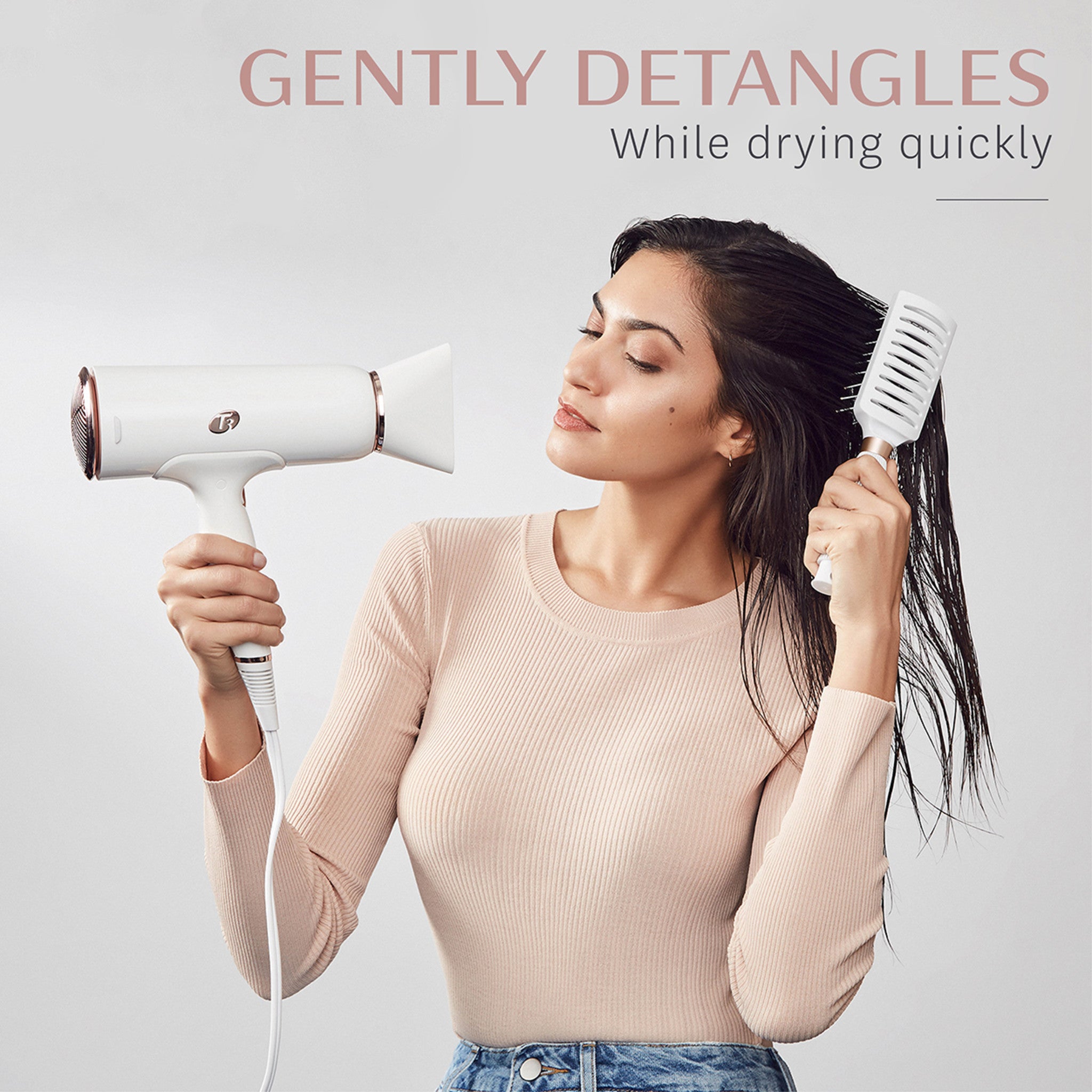 T3 Dry Vent Brush - Hair Styling Tool for Detangling & Volume - Perfect for Home & Salon Use