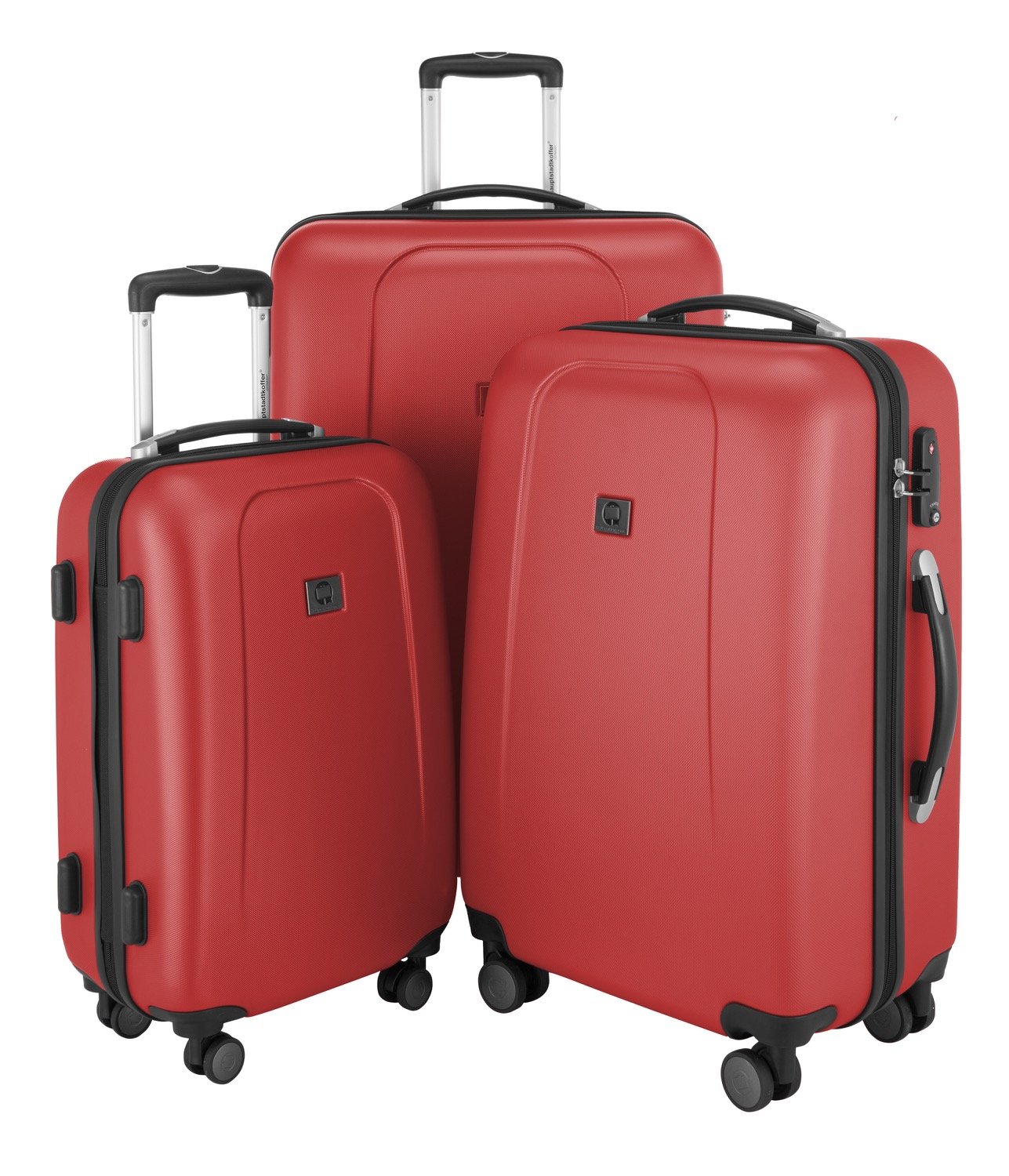 Premium Hauptstadtkoffer 3-Piece Luggage Set - Durable Spinner Suitcase with TSA Lock, Expandable Design, Lightweight & Stylish (Red) - Perfect for Business Travel, Family Vacations & International Trips