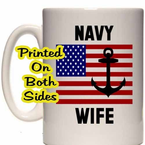 Navy Wife Ceramic Mug - 11oz Insulated Coffee Cup with Handle, Perfect Gift for Military Spouses - Ideal for Home, Office & Deployment Care Packages