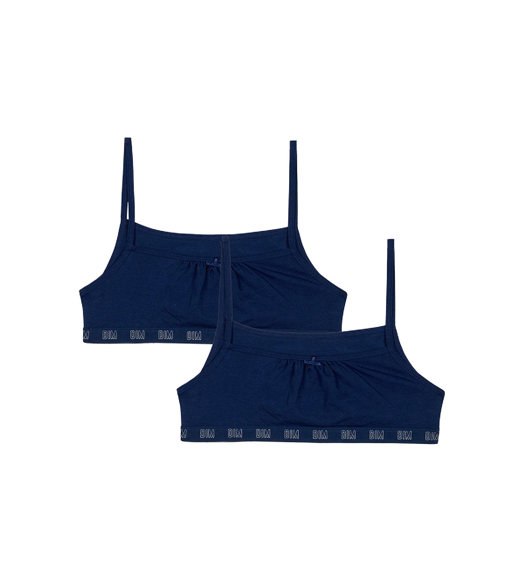 Organic Cotton Girls' 2-Pack Sports Bras - Navy Blue | Soft & Breathable for Active Kids | Perfect for School, Play & Sports