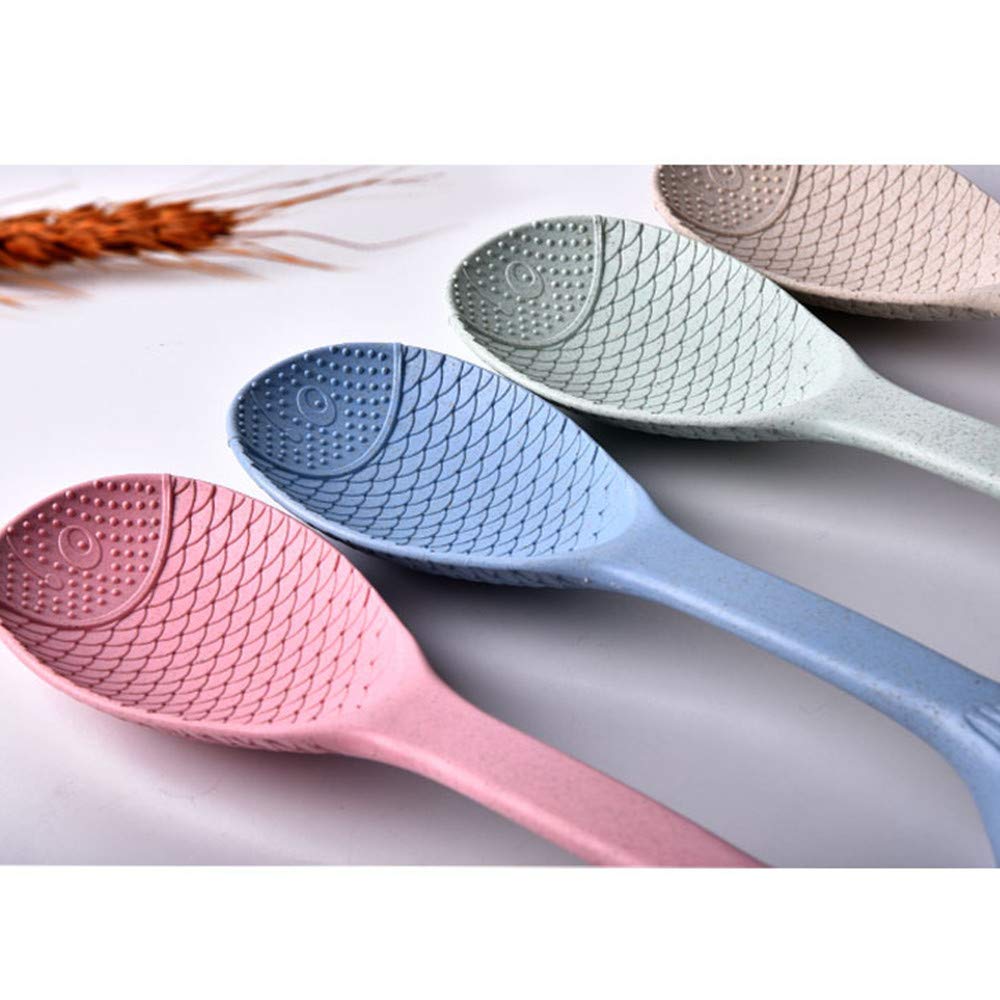 Fish Standing Spoon - Nonstick Rice Ladle for Kitchen, Sushi Shovel, Creative Fish-Shaped Cookware for Rice Cooker - Perfect for Home Cooking, Meal Prep & Japanese Cuisine (Blue)