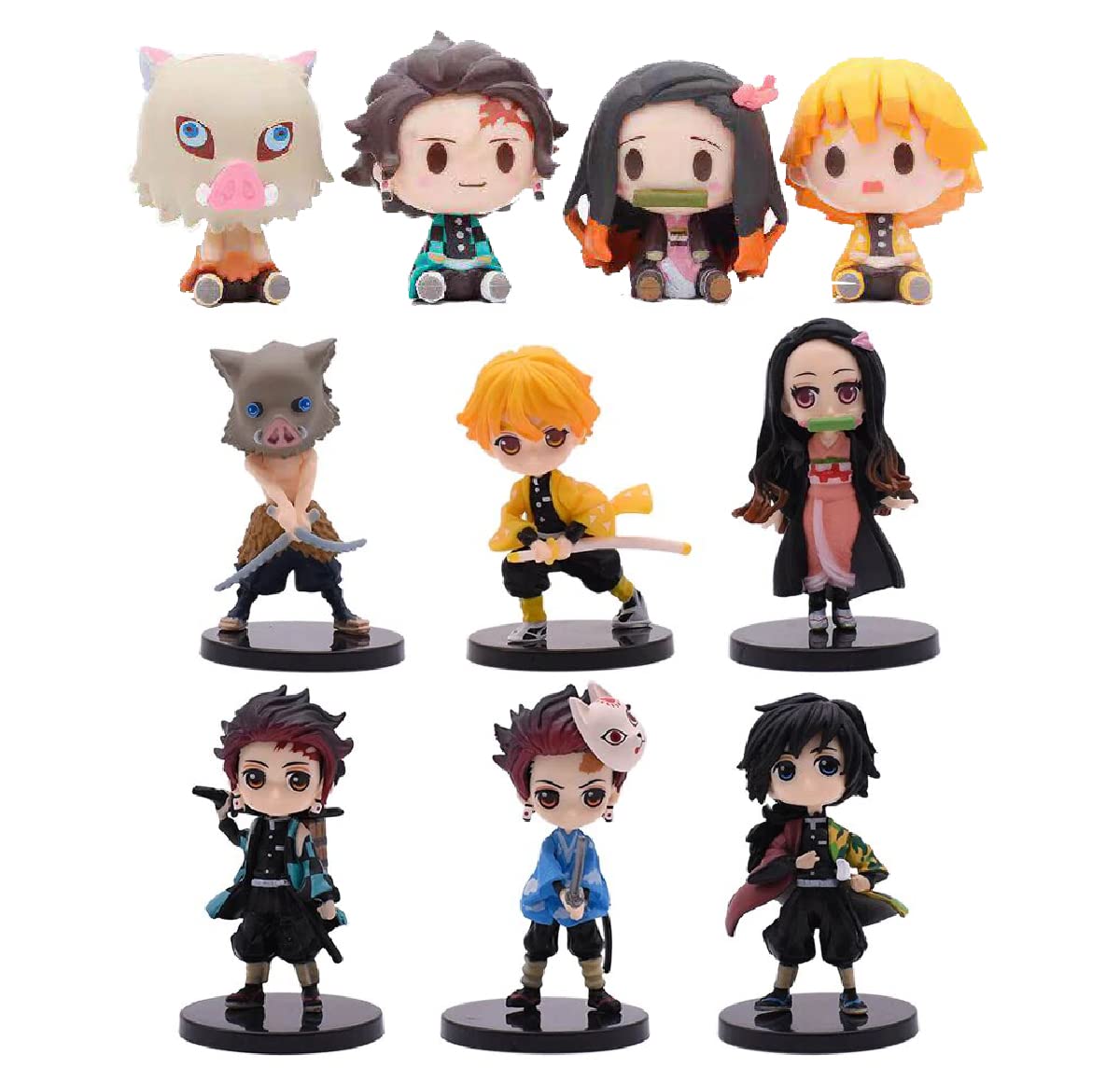 10pcs Demon Slayer Action Figures Toys Set - Anime Collectible Figurines for Fans, Kids & Adults - Perfect for Display, Gifts & Cosplay Scenes