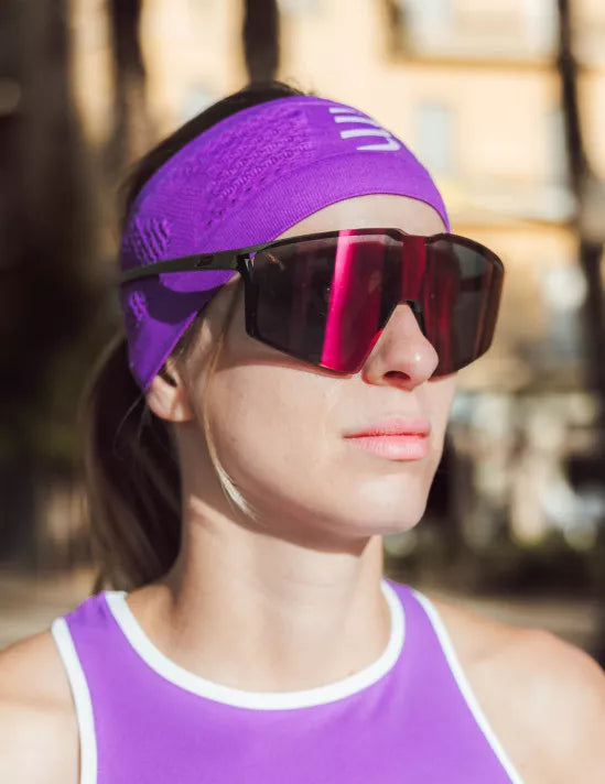 Compressport Unisex Headband On/Off - Sweat-Wicking Sports Headband for Running, Cycling & Workouts - Adjustable & Breathable (Lilac)