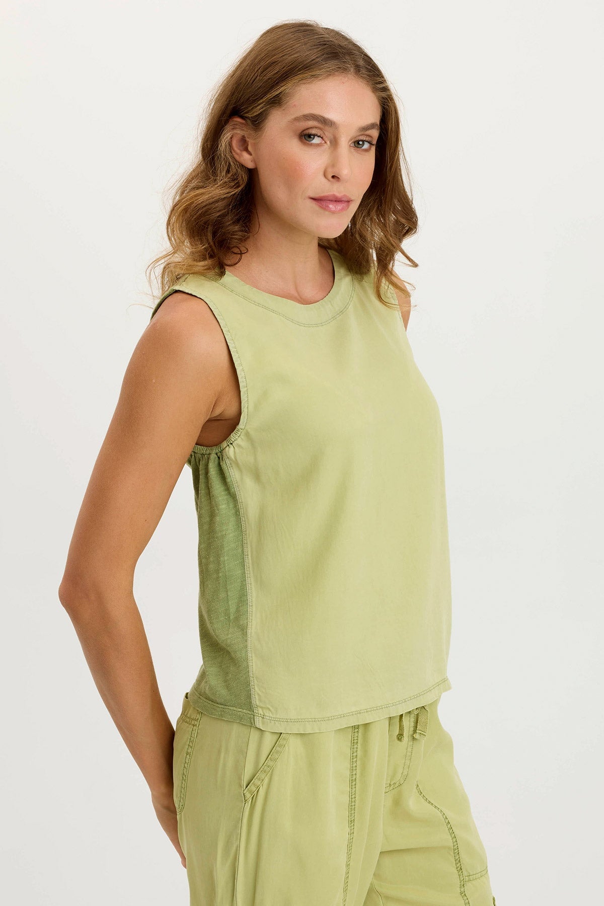 Massimo Twill & Jersey Wide Neck Tank Tops for Women - Soft & Comfortable Casual Sleeveless Shirts - Perfect for Summer, Yoga, Gym & Everyday Wear