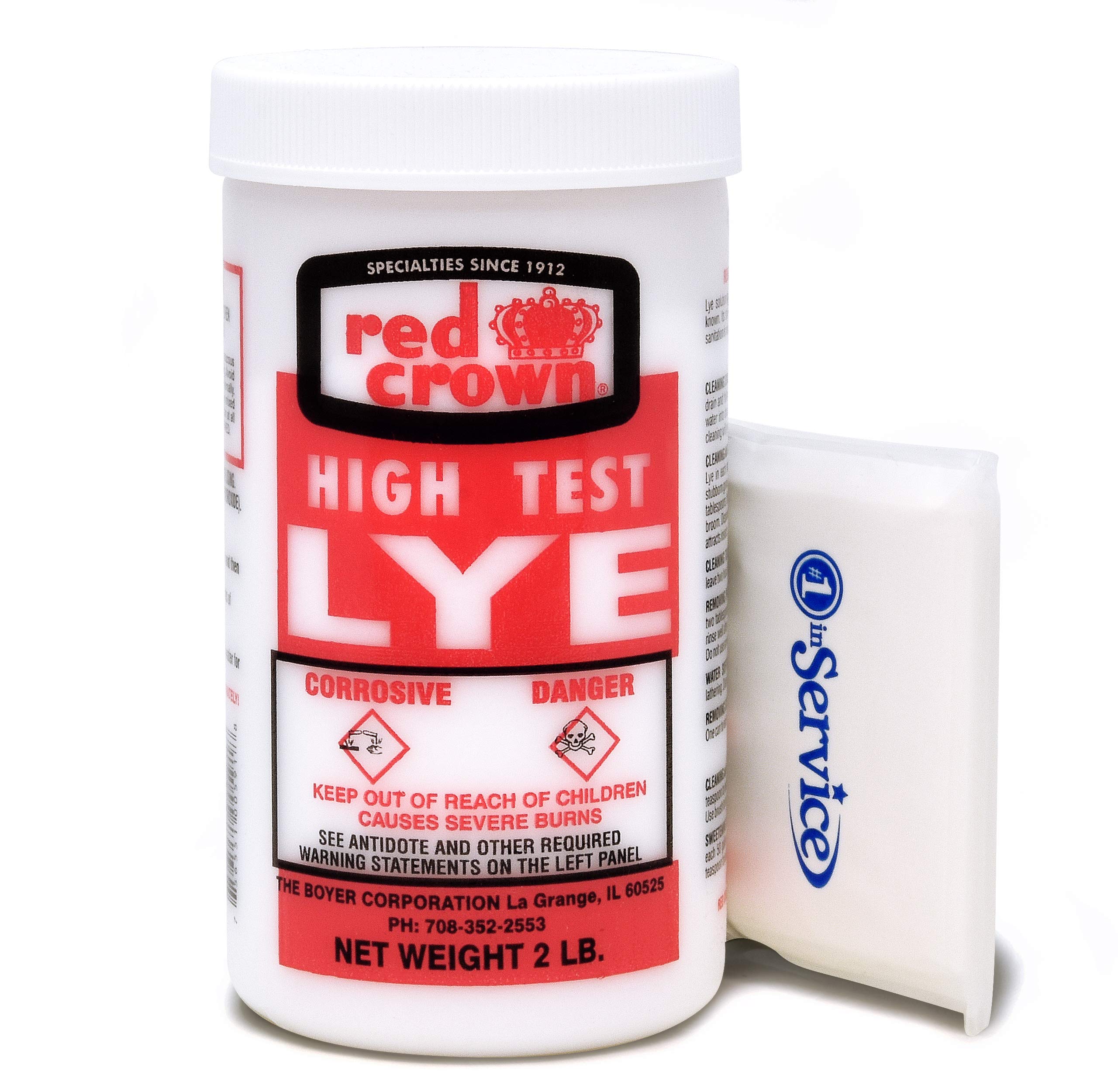Boyer Corporation Pure Sodium Hydroxide Lye - 3 Pack for Soap Making, Drain Cleaning & Clog Removal | High Test Caustic Soda with Free Tissue Pack | Perfect for DIY Soap Crafting, Homemade Cleaning Solutions & Plumbing Maintenance