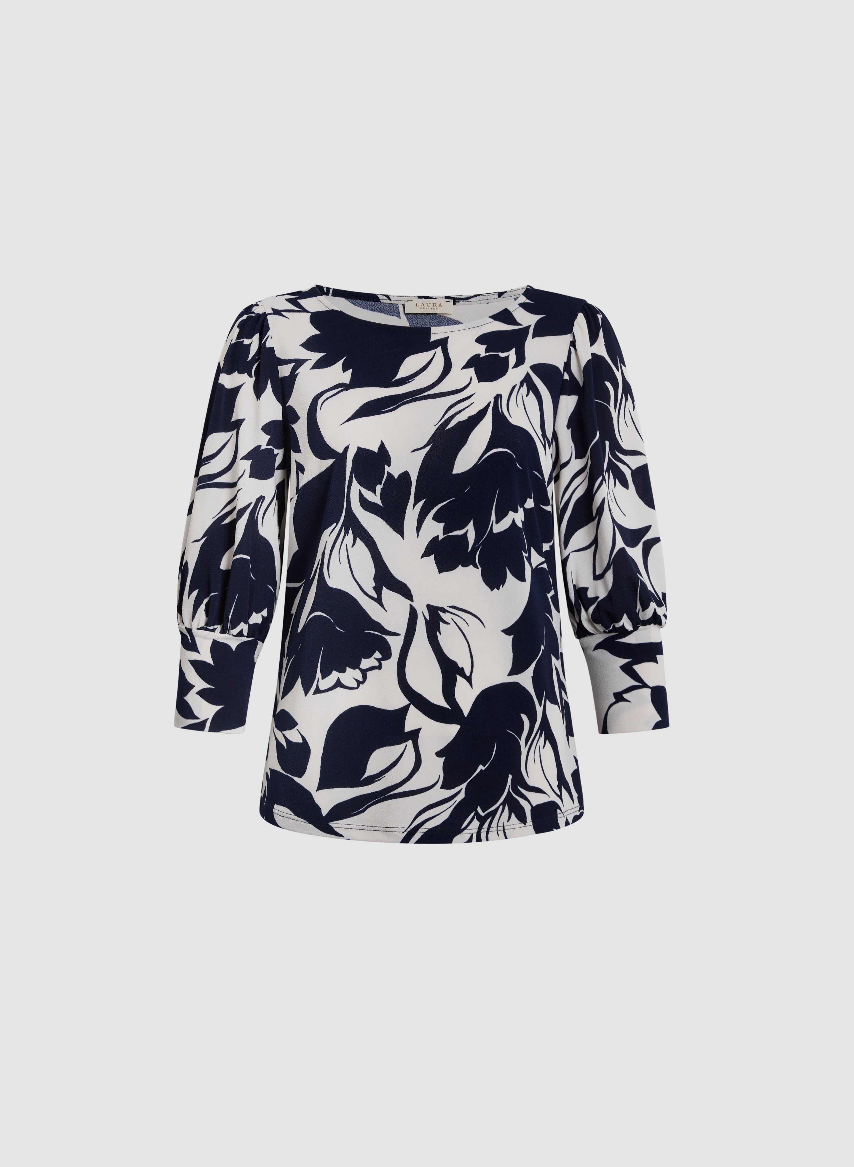 Floral Print 3/4 Sleeve Blouse for Women - Elegant Spring Summer Tops for Casual Wear, Office & Date Night