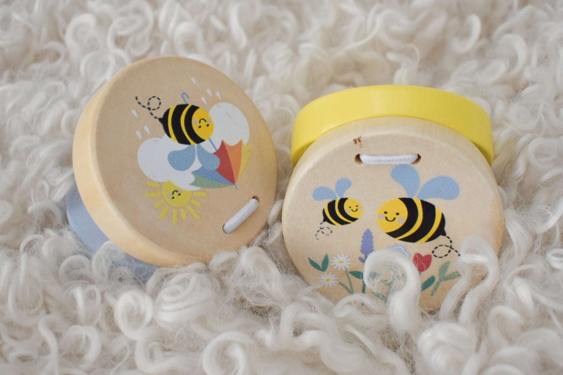 Buzzy Days Wooden Music Castanets - Handcrafted Percussion Instrument for Kids & Adults - Perfect for Music Class, Flamenco Dance & Early Childhood Education